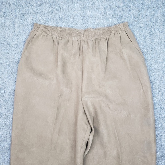 Alfred Dunner Ankle Pants Womens 14 Brown Pockets Pull On Stretch Elastic New - Picture 2 of 10